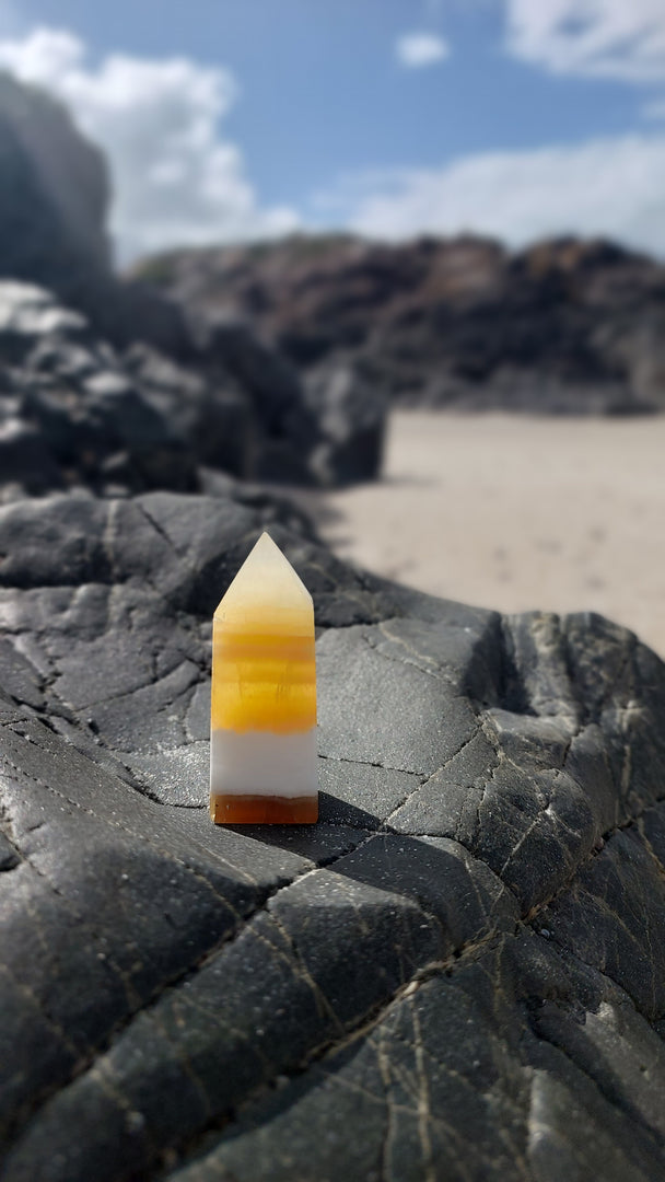 Banded Orange Calcite Point B