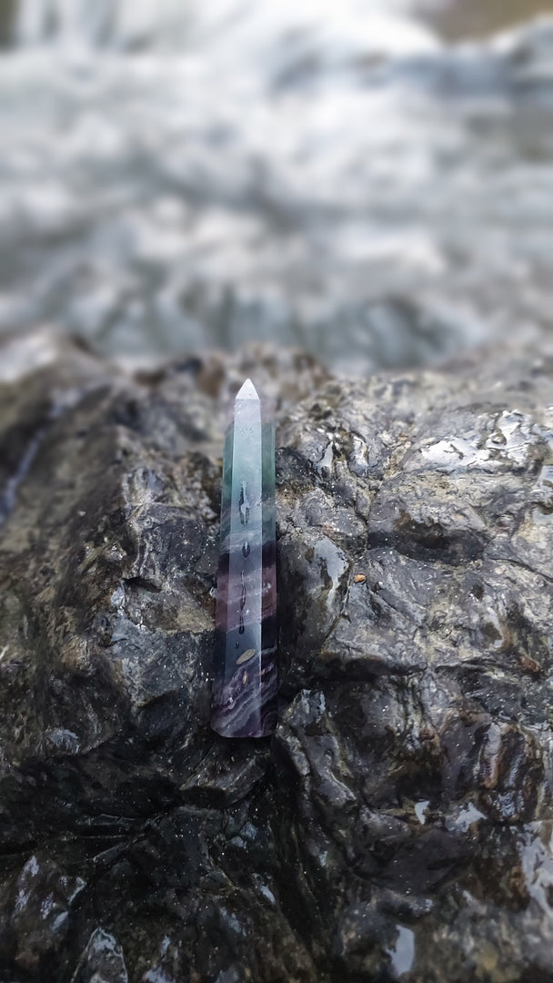 Rainbow Fluorite point