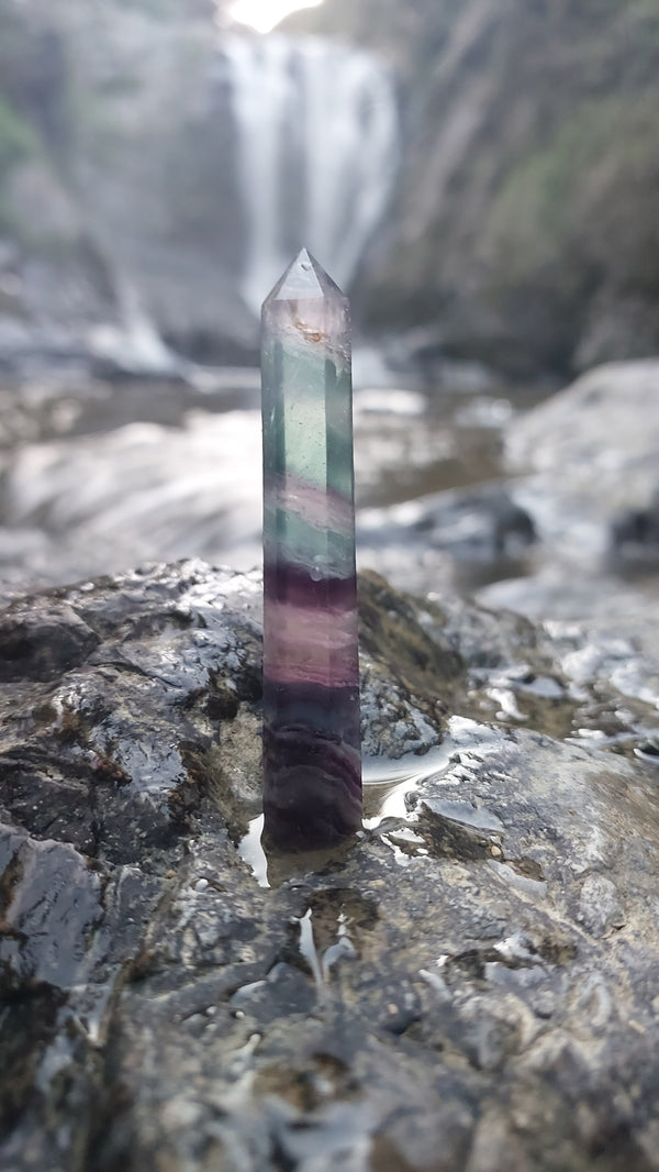 Rainbow Fluorite point