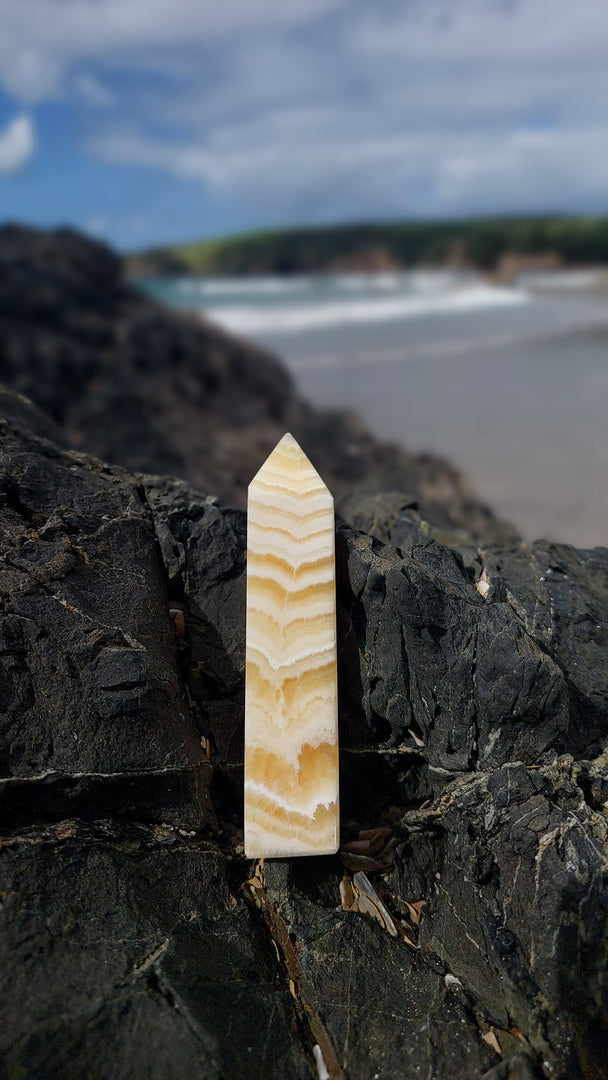 Banded Orange Calcite Point C