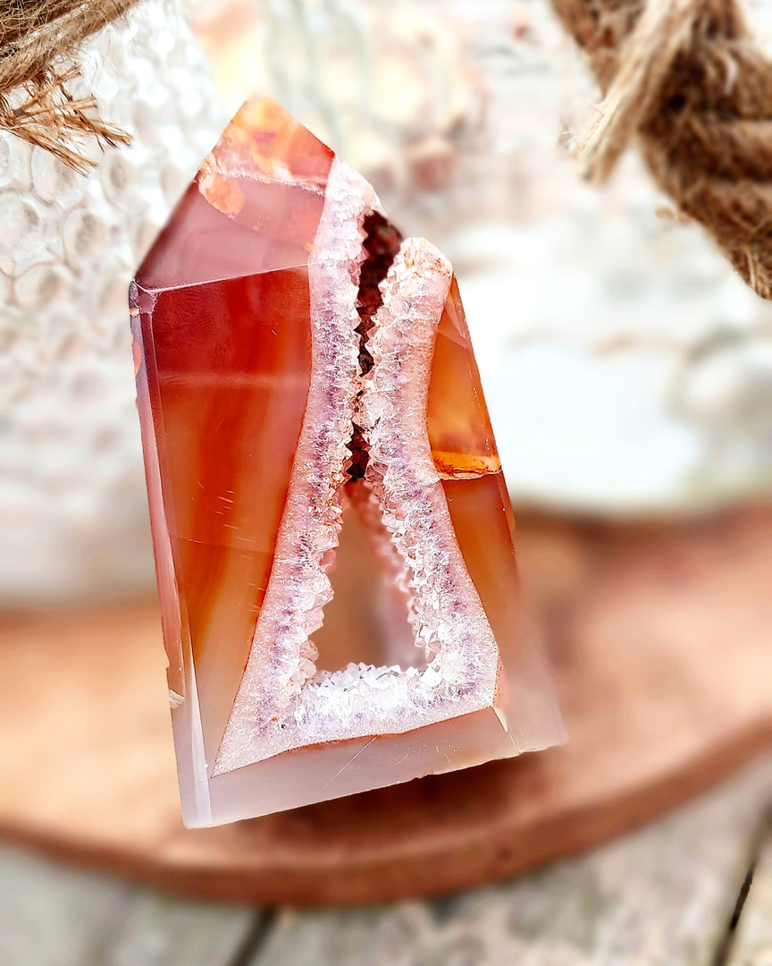 Carnelian Tower With Druzy