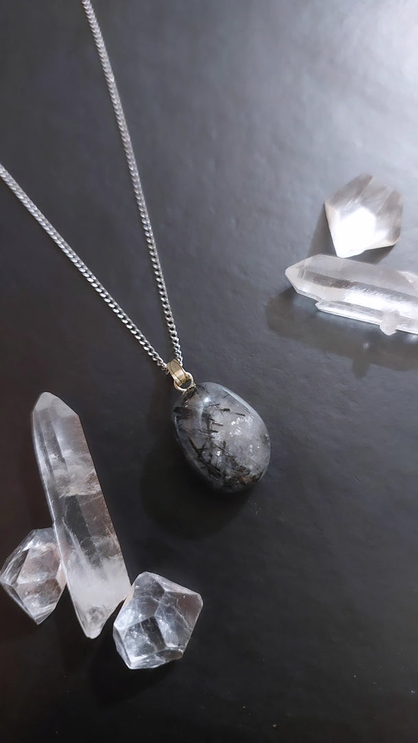 Tourmalinated Quartz Necklace