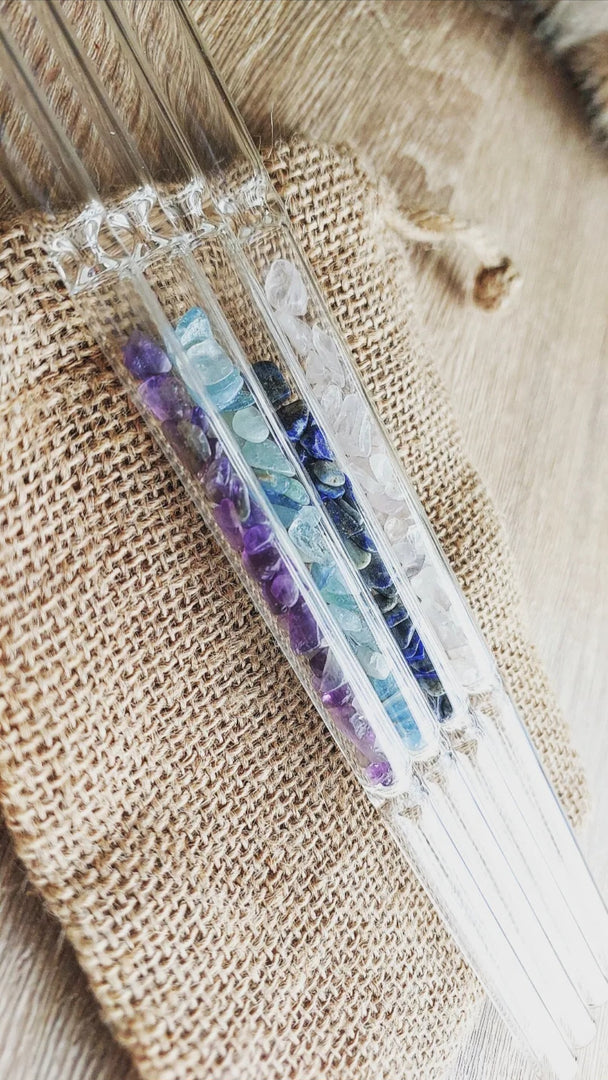 Crystal Chip Glass Straws